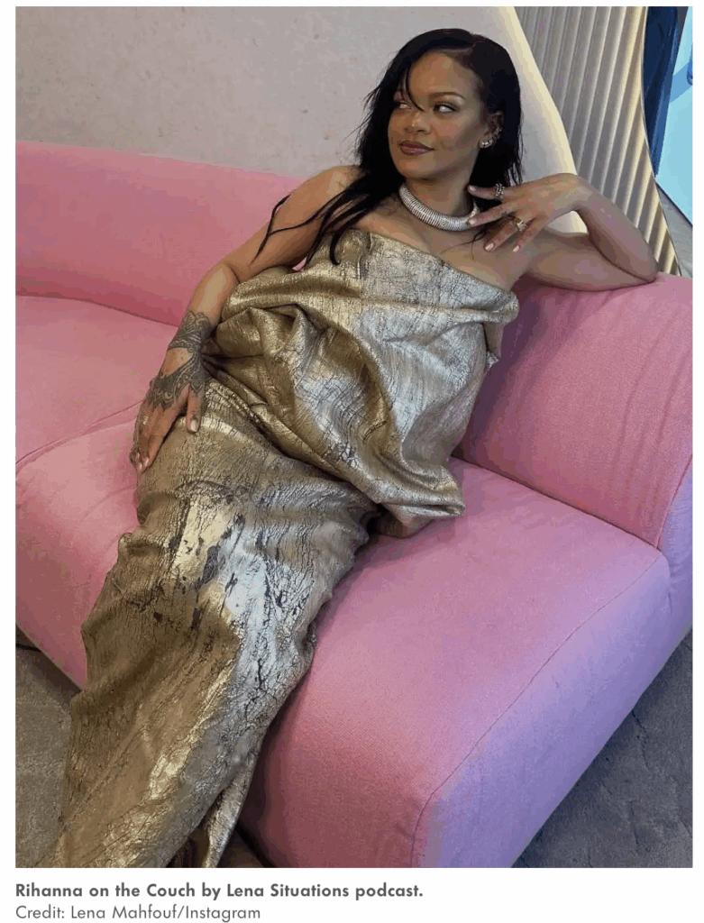 Rihanna natural hair podcast gold dress