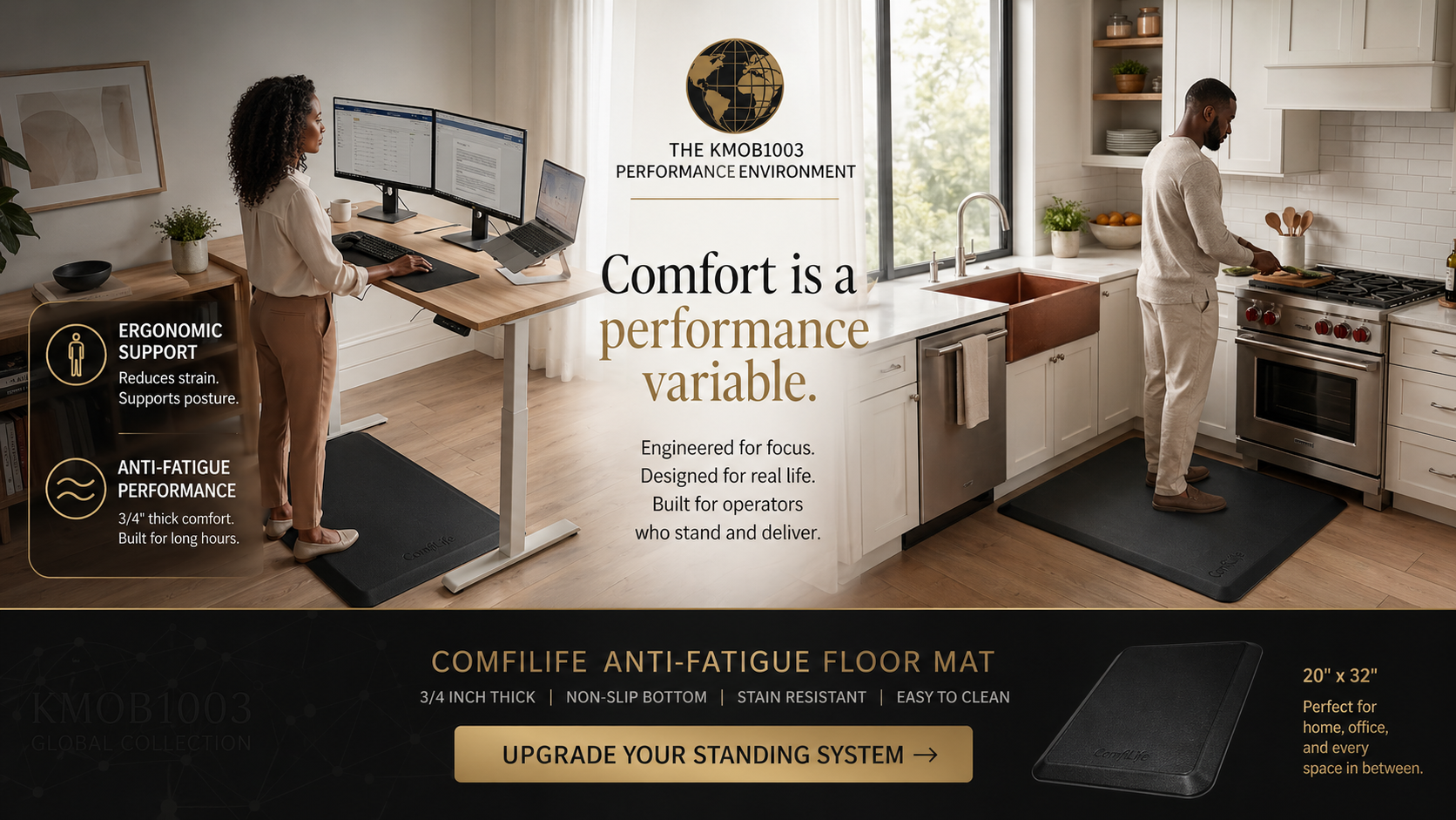 Anti-Fatigue Standing
Desk Mat