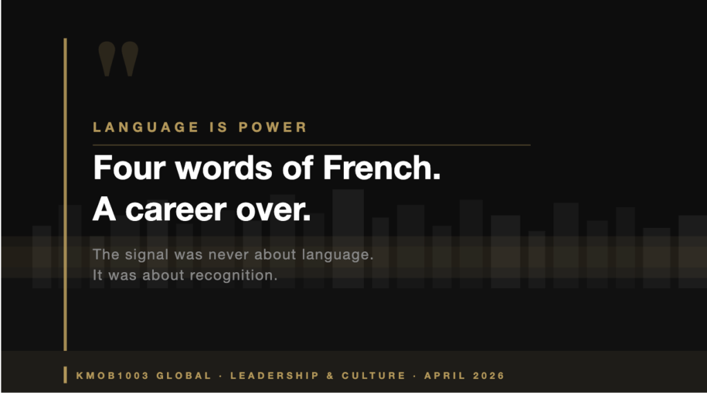 Language as identity Quebec culture recognition leadership KMOB1003 Global April 2026