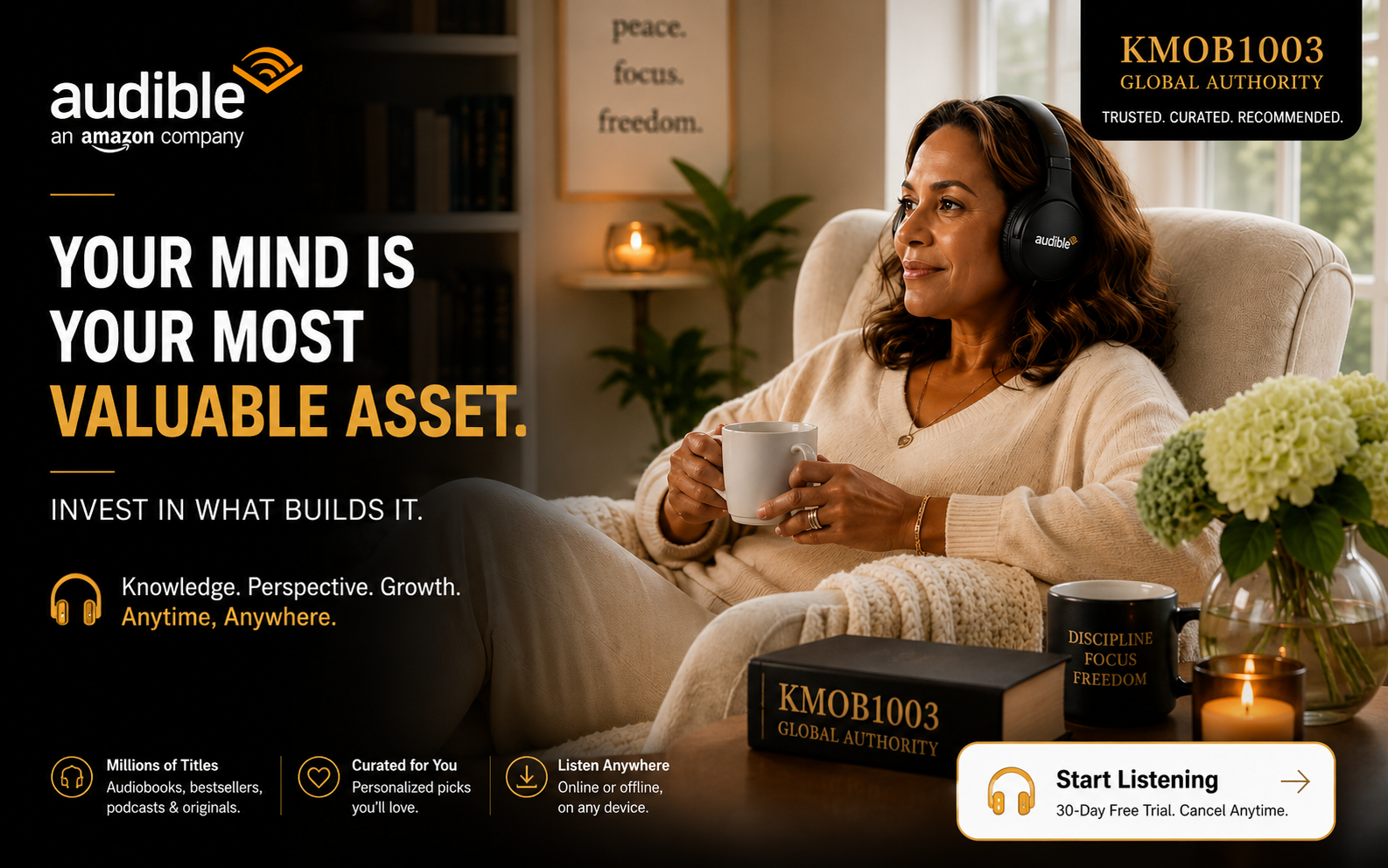 Audible Standard Free Trial — Listen After the Signal — KMOB1003