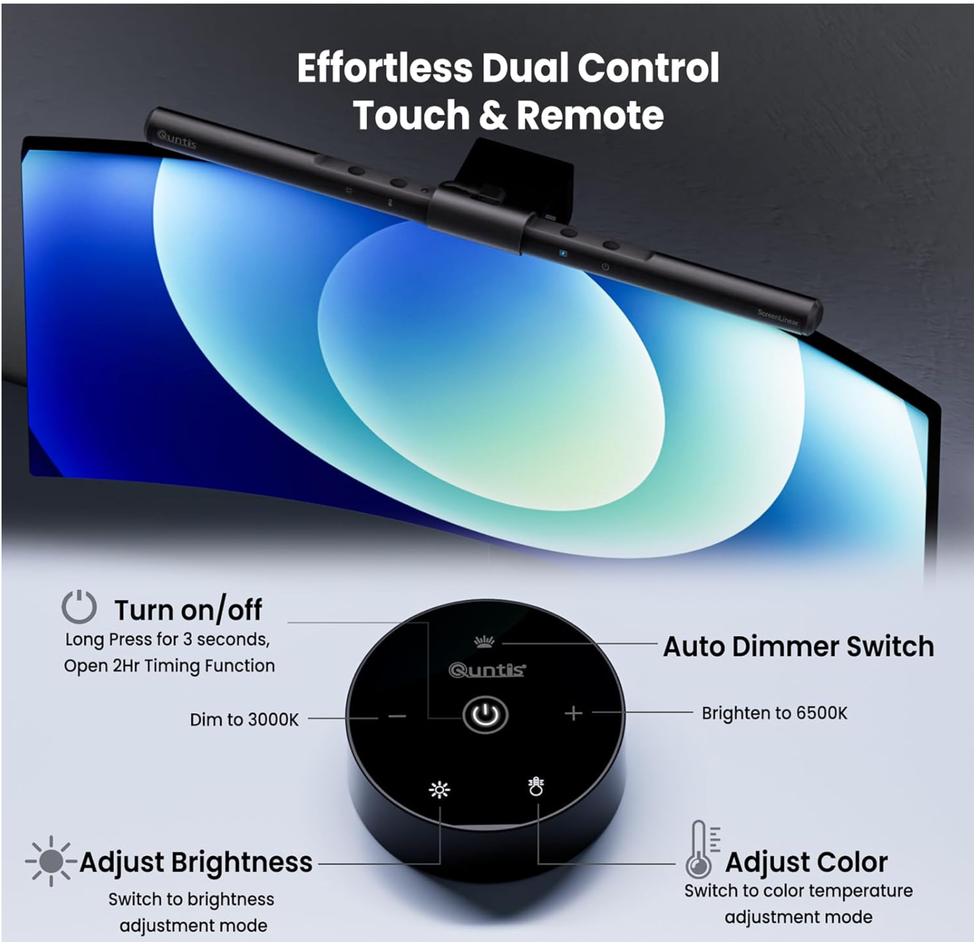 Quntis Computer Monitor Lamp — watch the product video