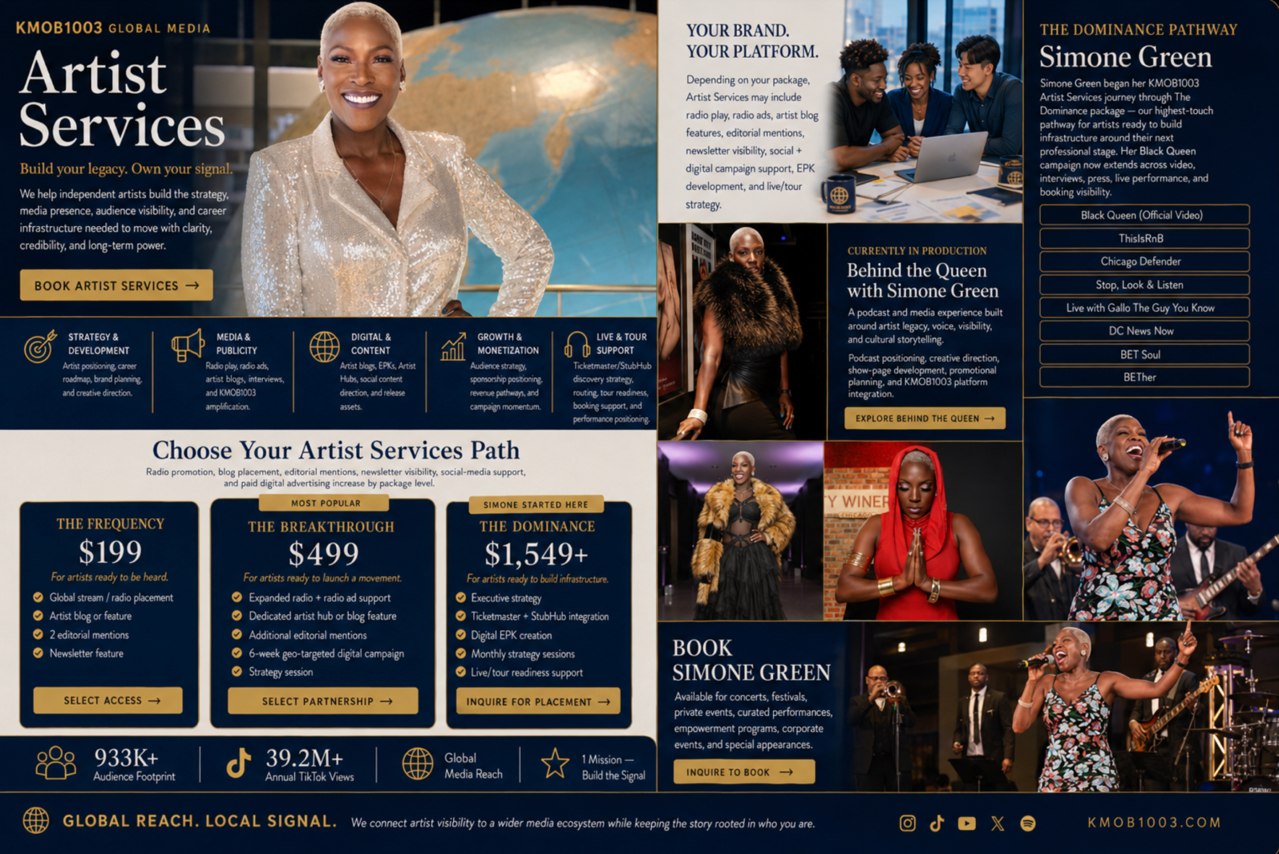 KMOB1003 Artist Services — creator infrastructure, visibility, and professional signal