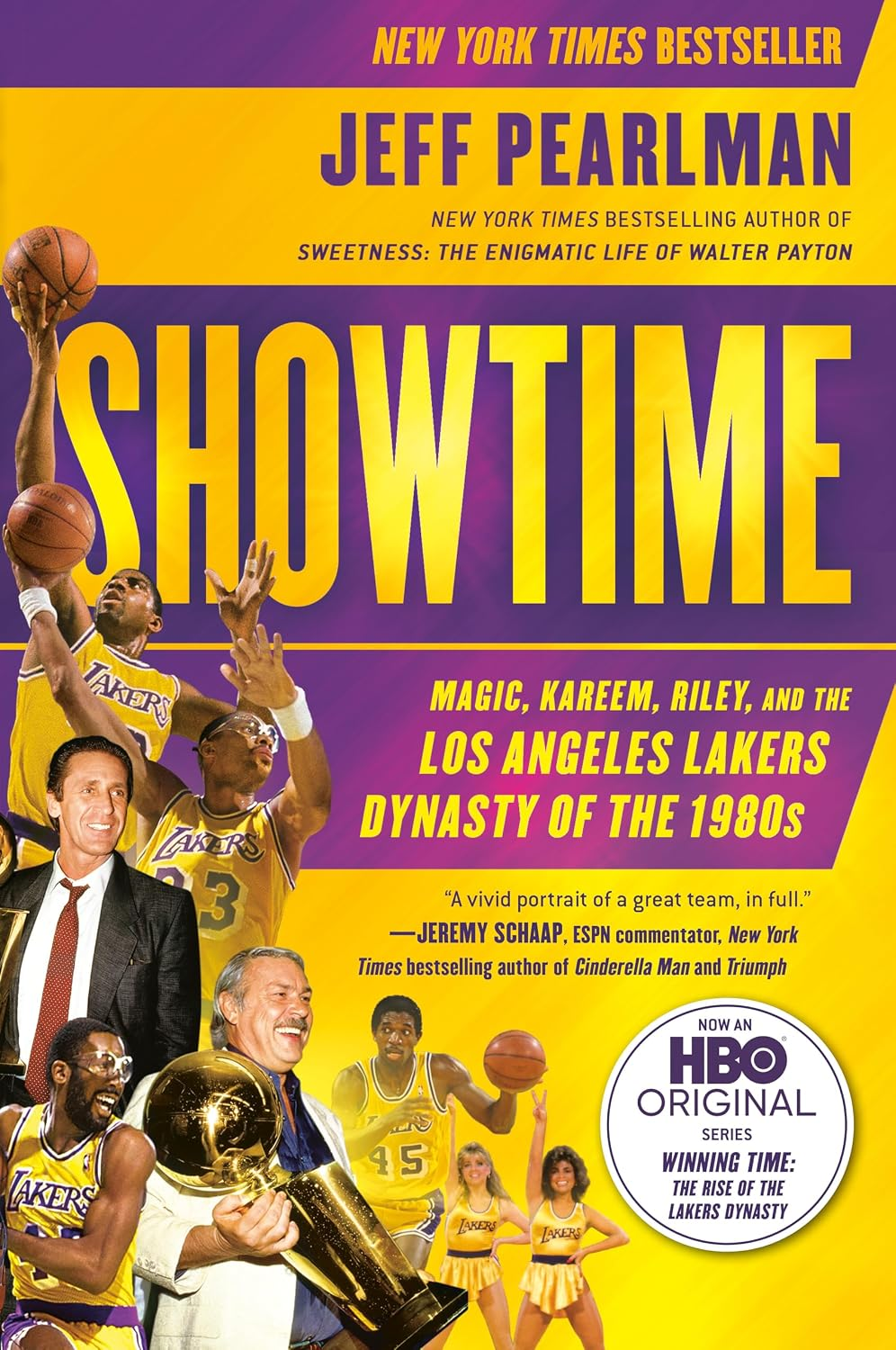 Book cover for Showtime: Magic, Kareem, Riley, and the Los Angeles Lakers Dynasty of the 1980s by Jeff Pearlman.