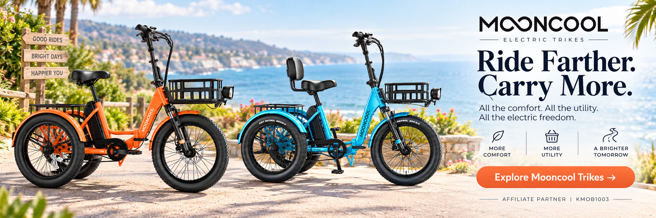 Mooncool electric trike affiliate advertisement