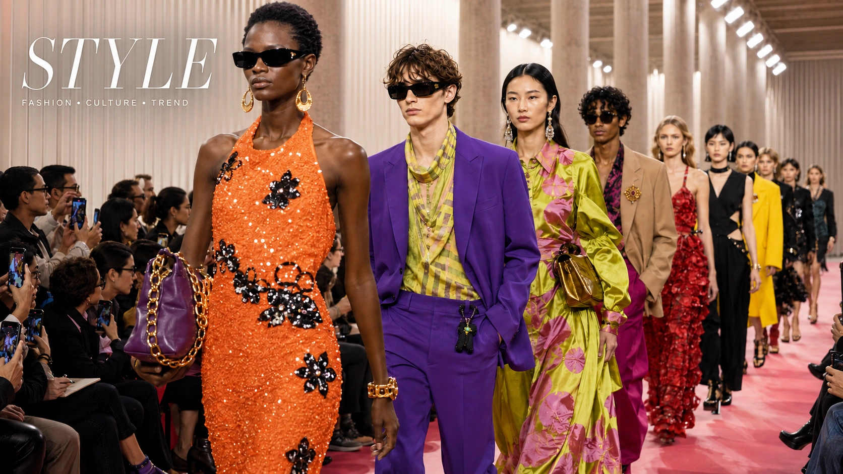 Style category image featuring a high-fashion runway with diverse models