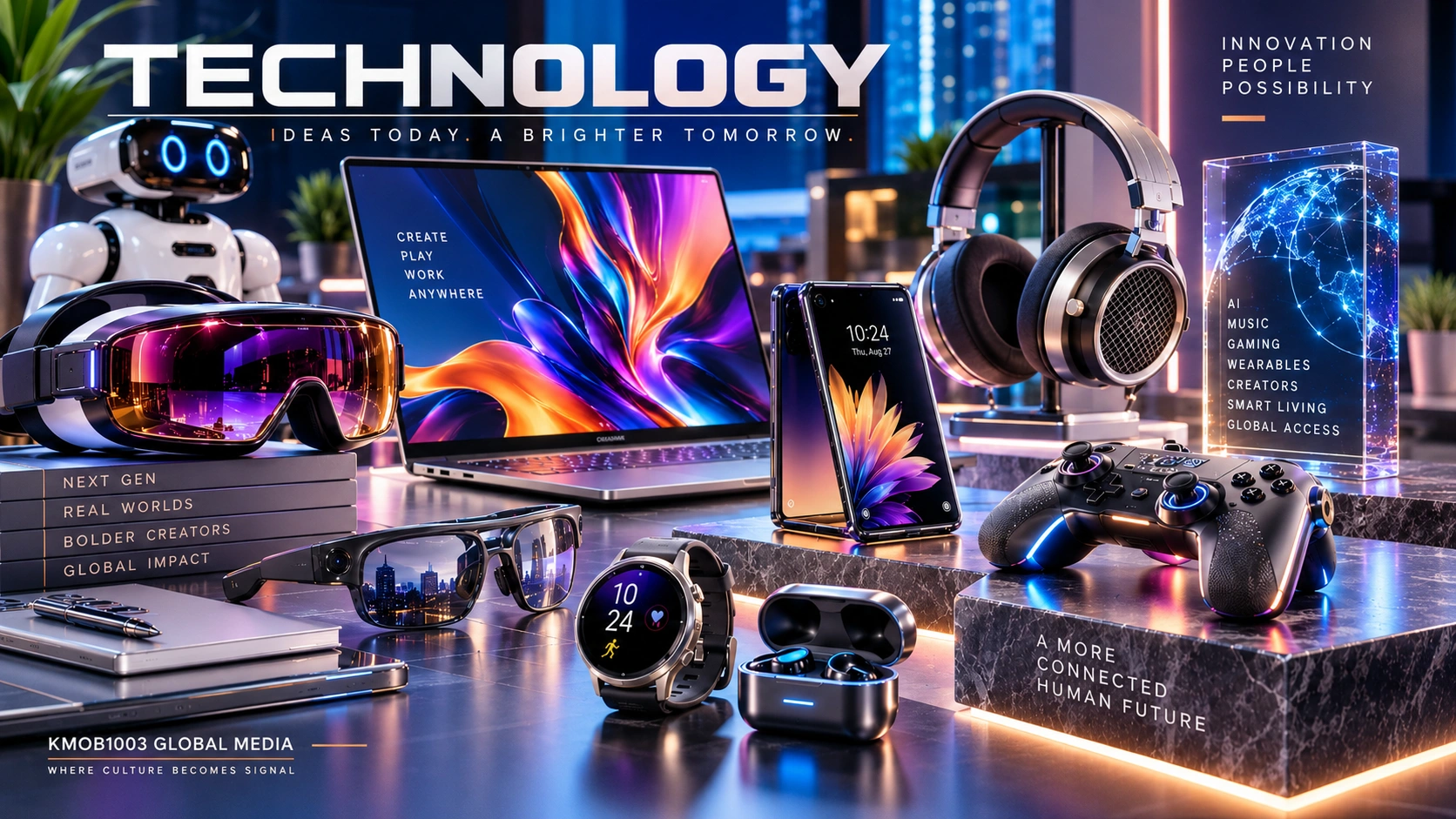 Technology category image featuring premium consumer tech devices and digital tools
