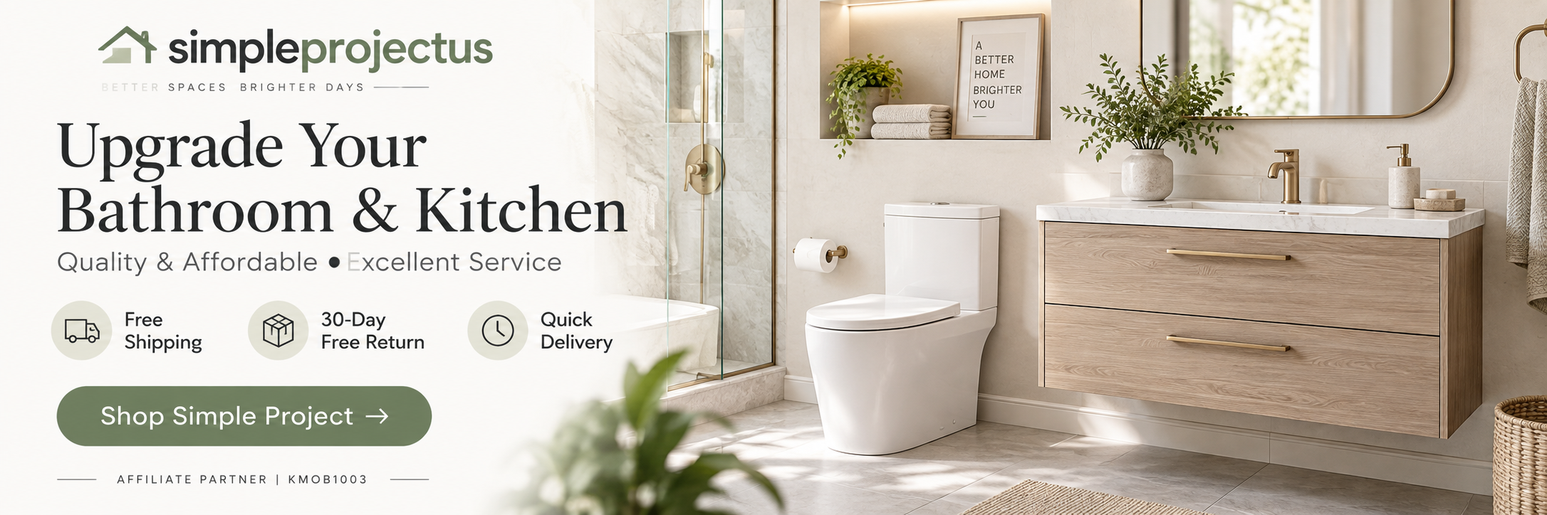 Simple Project bathroom and home improvement affiliate advertisement