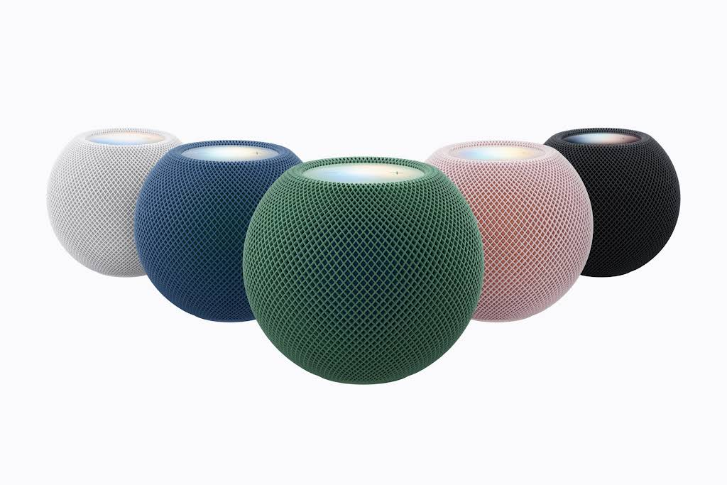 Apple HomePod mini 2, one of the new Apple smart home products, a compact speaker with a lit top surface